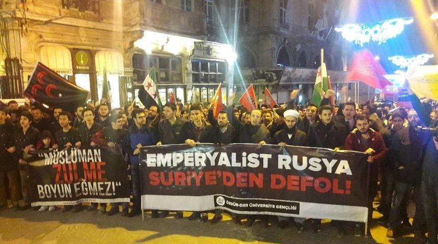 Beyoğlu&rsquo;nda İdlib Protestosu