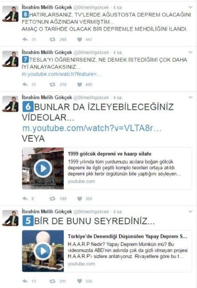 Gökçek’ten Çanakkale Depremi Açıklaması 1