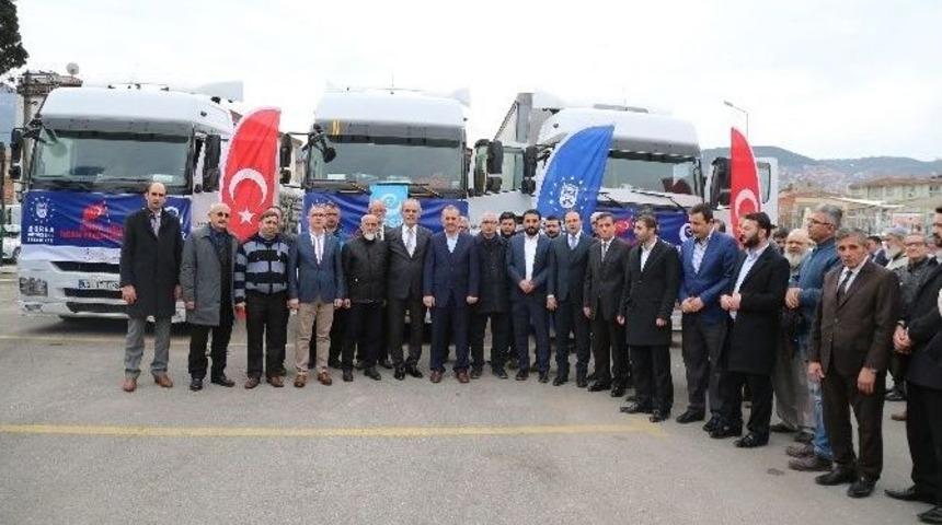 Bursa&rsquo;dan Halep&rsquo;e 3 Tır Yardım