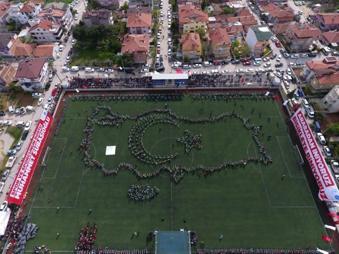 Bisikletlerden T&uuml;rkiye Haritası &Ccedil;izildi