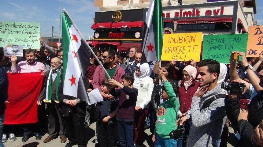 İdlip&rsquo;teki Suriye Rejiminin Saldırısına Gaziantep&rsquo;ten Tepki