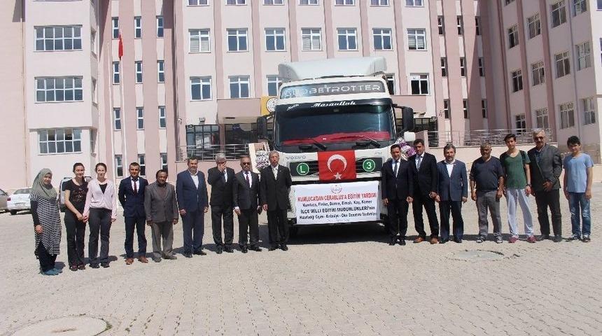 &Ouml;ğrencilerden Cerablus&rsquo;a Yardım
