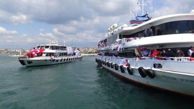 Silivrililer İstanbul Mitingine Deniz Yoluyla Gitti