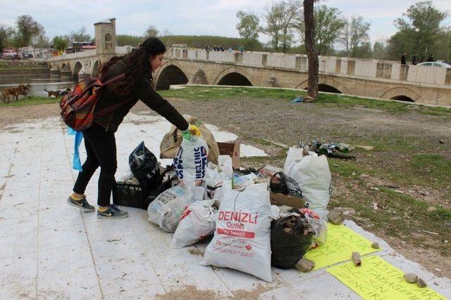 Tunca Nehri Çevresinde Plastik Atık Temizliği Yapıldı