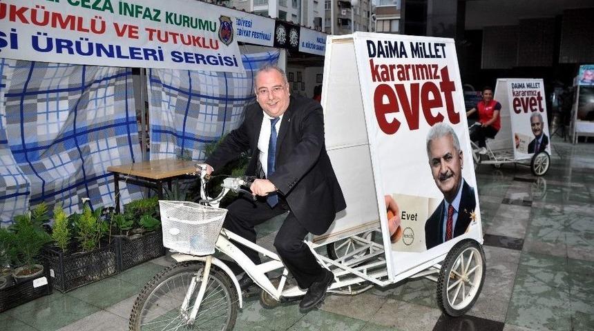&lsquo;evet&rsquo; Bisikletleri Nazilli Sokaklarında
