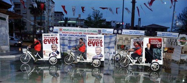 ‘evet’ Bisikletleri Nazilli Sokaklarında