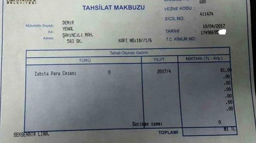 Belediye Başkanı Zabıtaya Ceza Kesti