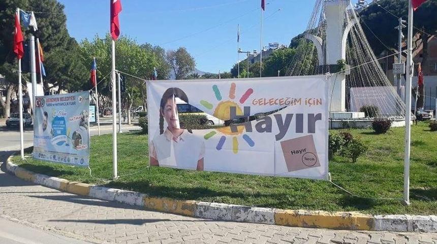 &Ouml;demiş&rsquo;te &lsquo;hayır&rsquo; Pankartlarına Saldırı