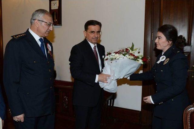 Vali Topaca, Emniyet M&uuml;d&uuml;r&uuml; Karaaslan&rsquo;ı Kabul Etti 2