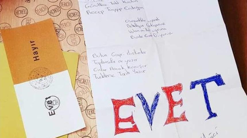 Rizeli Gurbet&ccedil;i Kullandığı Referandum Oyunu Sosyal Medyadan Paylaştı