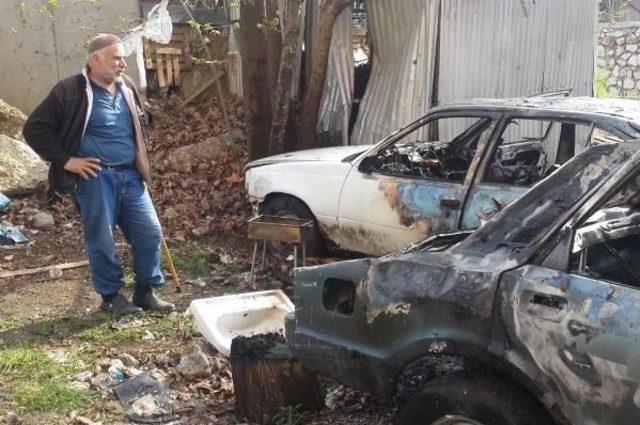 Hurda Otomobil Yangınında 4 G&uuml;vercin Telef Oldu 2