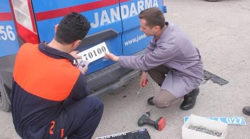 Jandarma Ara&ccedil;larının Plakaları Değişti