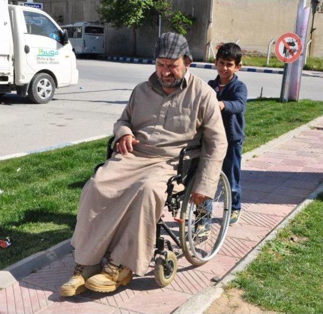 Iraklı Çocuk Engelli Babasını Gezdiriyor