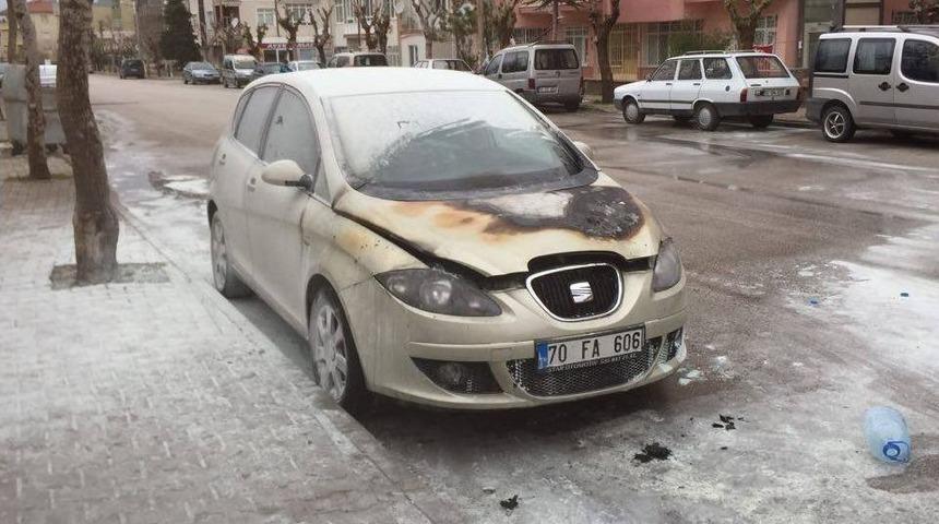 Karaman&rsquo;da Otomobil Yangını