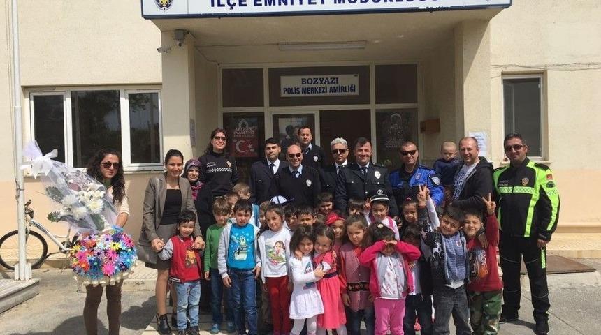Bozyazılı Miniklerden Polislere Ziyaret
