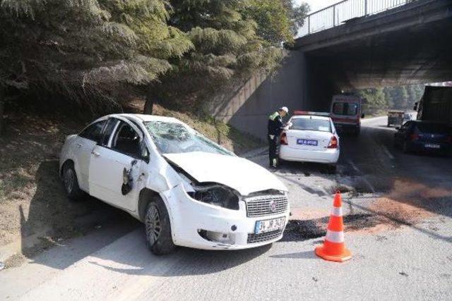 Otomobil Takla Attı, Sürücü Yaralandı