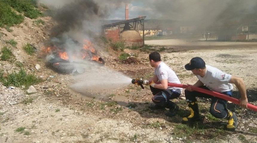 Hisarcık İtfaiye Personeline Yangın Eğitimi