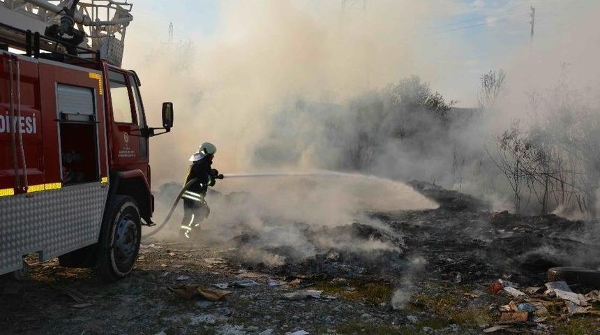 Ortaca&rsquo;da &Ccedil;&ouml;pl&uuml;k Yangını