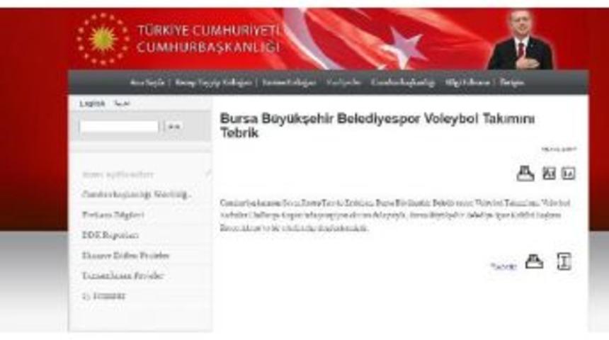 Cumhurbaşkanı Erdoğan'dan Avrupa Şampiyonu Bursa B&uuml;y&uuml;kşehir'e Tebrik