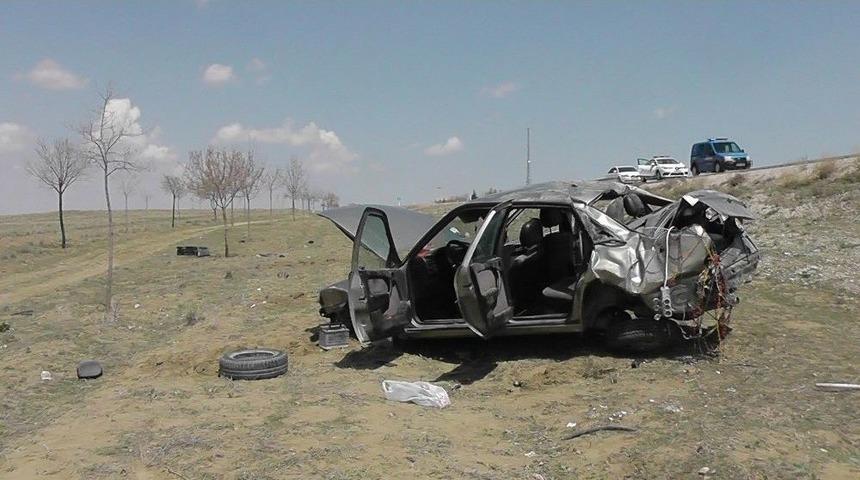 Kulu&rsquo;da Otomobil Şarampole Yuvarlandı: 1 Yaralı