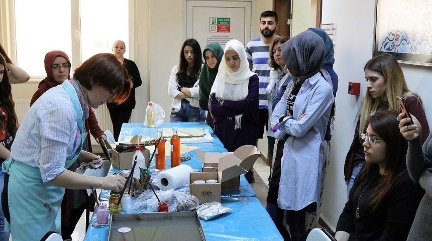 Sa&uuml;&rsquo;de &lsquo;ebru Workshop&rsquo; Etkinliği D&uuml;zenlendi