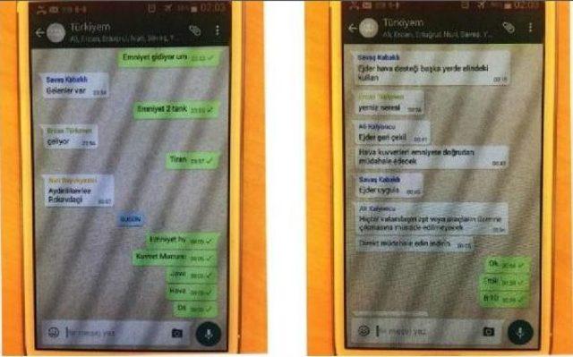 Darbecilerin  t&uuml;rkiyem  Adlı Whatsapp Grubundaki Yazışmaları Iddianamede 1