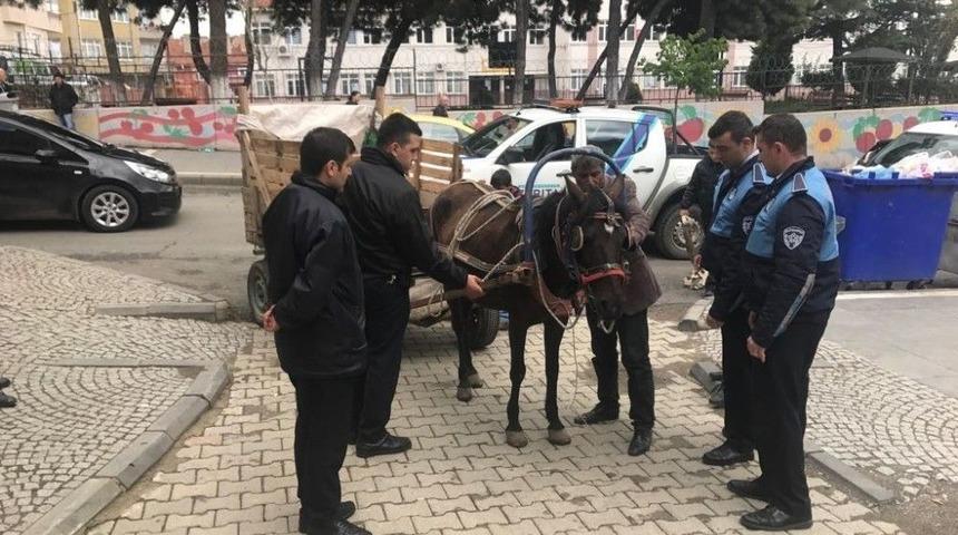 Trafiği Tehlikeye Atan At Arabaları Toplandı