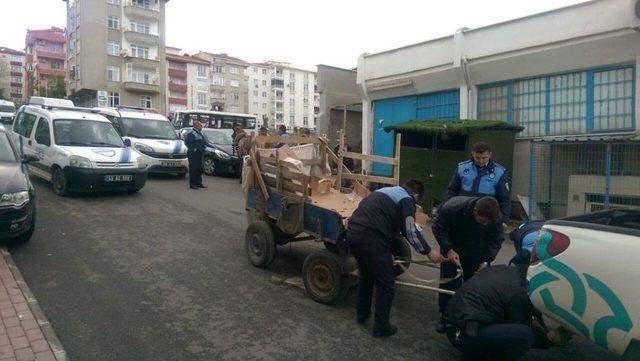 Trafiği Tehlikeye Atan At Arabaları Toplandı