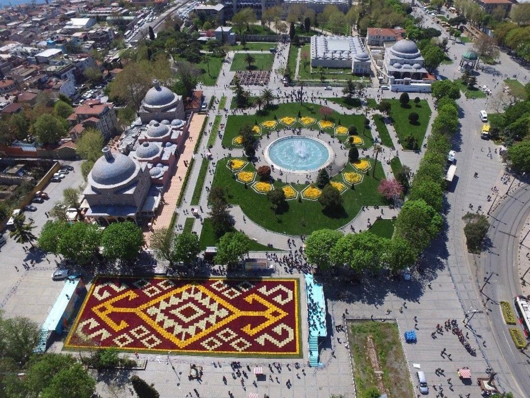 Bin 453 Metrekarelik Canlı Lale Halısı Sultanahmet Meydanı&rsquo;nda