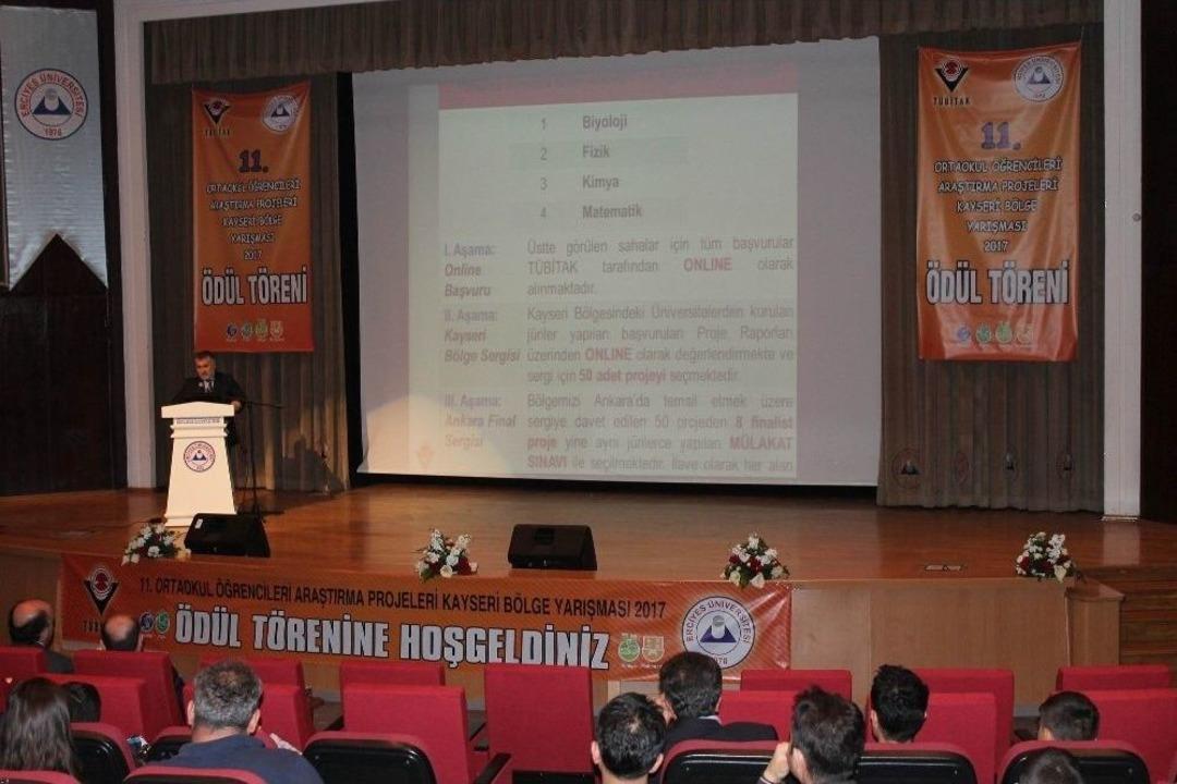 T&uuml;bitak 11. Ortaokul &Ouml;ğrencileri Kayseri B&ouml;lge Yarışması &Ouml;d&uuml;l T&ouml;reni Yapıldı