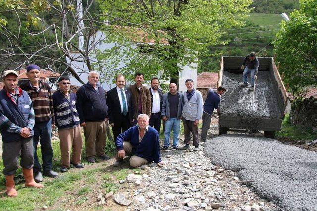 Bafra’da Beton Yol Çalışması