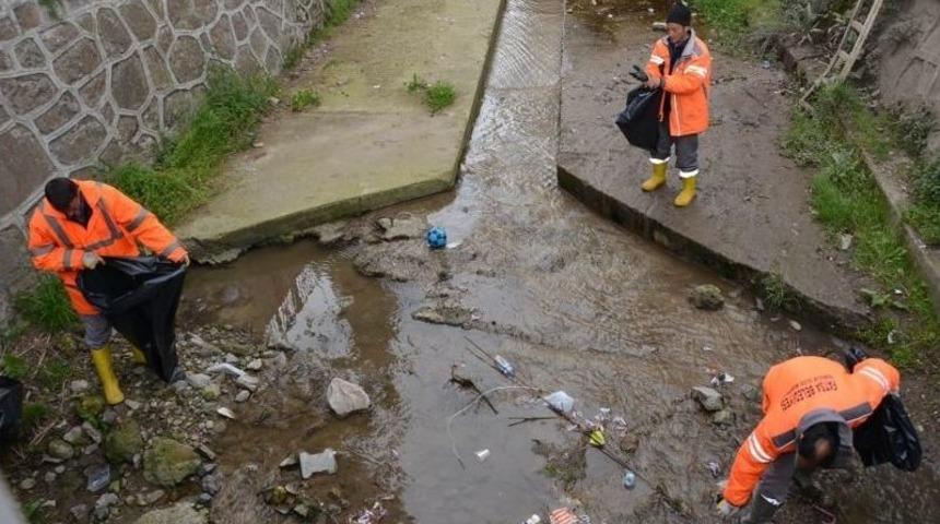 Fatsa&rsquo;da Dereler Temizleniyor