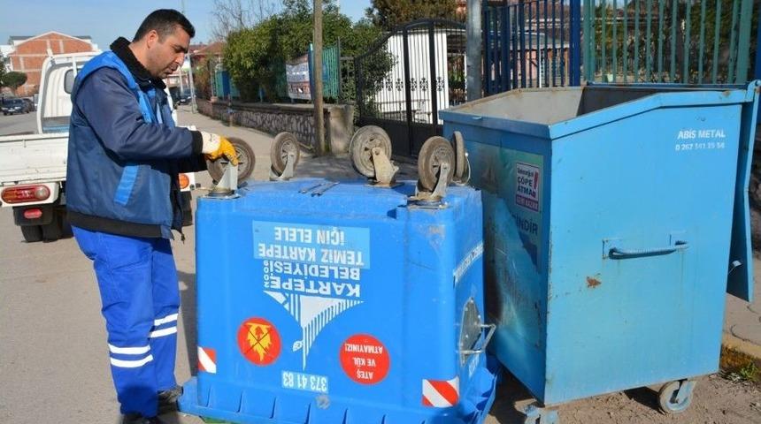 Kartepe&rsquo;de Konteynerler Bakıma Alındı