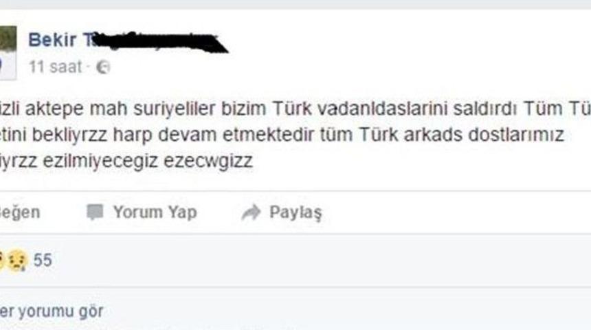 Sosyal Medyada &lsquo;harp Devam Etmektedir&rsquo; Yazan Şahıs Tutuklandı