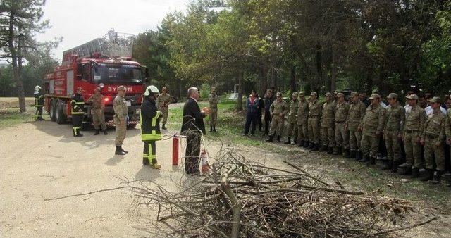 Jandarma Ulaştırma Tabur Komutanlığında Yangın Eğitimi