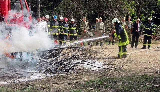 Jandarma Ulaştırma Tabur Komutanlığında Yangın Eğitimi