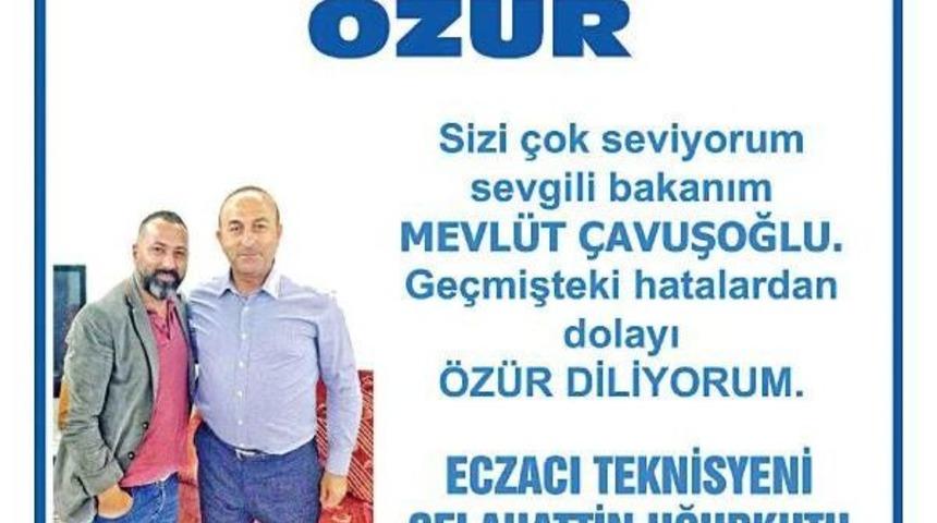 Gazete Ilanıyla Bakan &Ccedil;avuşoğlu'dan &Ouml;z&uuml;r Diledi