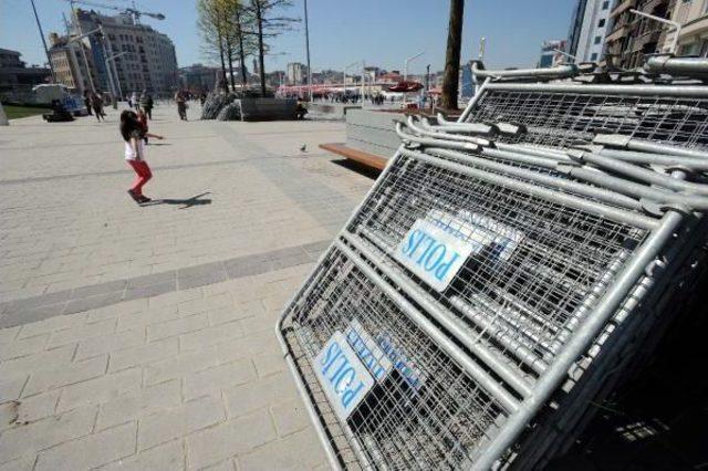 Taksim'de, 1 Mayıs Güvenlik Önlemi Hazırlıkları