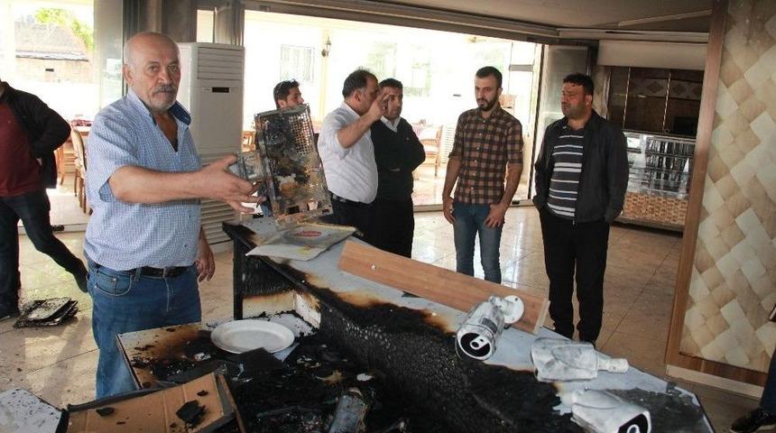 Hırsızlar Et &Ccedil;aldıkları Lokantayı Ateşe Verdi