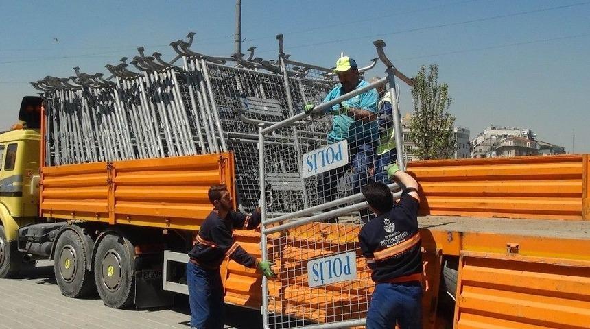 Taksim&rsquo;de 1 Mayıs G&uuml;venlik &Ouml;nlemleri Hazırlıkları
