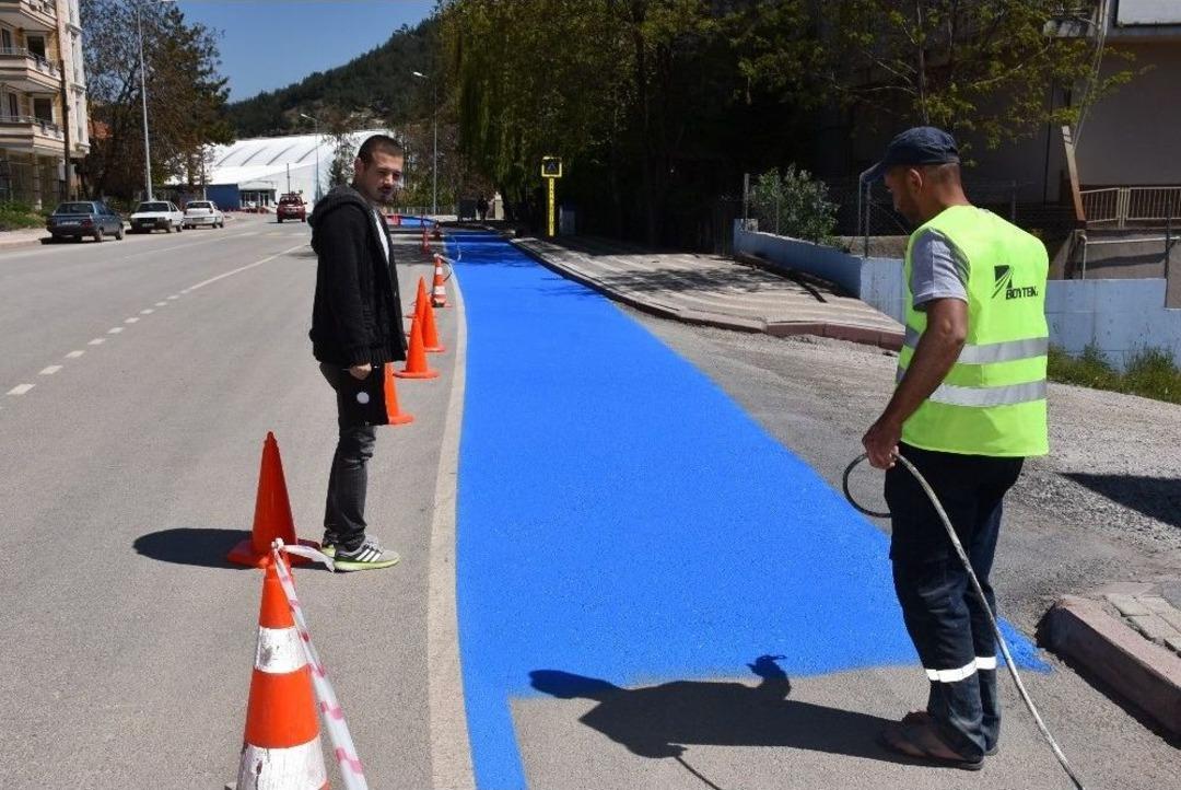 Dursunbey Belediyesi Bisiklet Yolları &Ccedil;alışmasını Başlattı