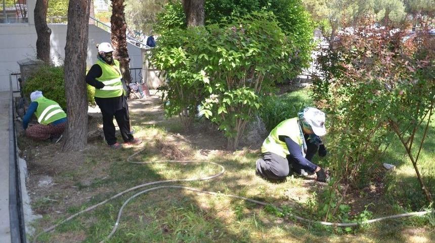 Soma&rsquo;da Park Ve Bah&ccedil;elere Kadın Eli Değdi