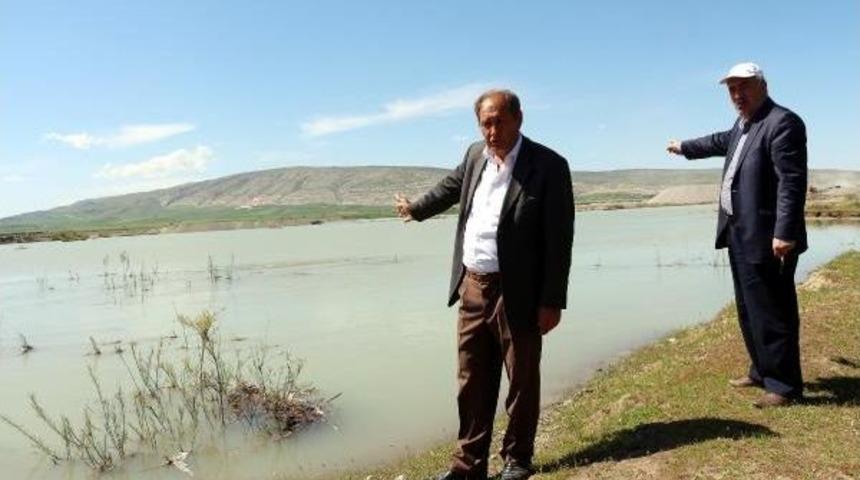 Batman'da Y&uuml;zlerce D&ouml;n&uuml;m Ekili Arazi Y&uuml;kselen Suların Altında Kaldı