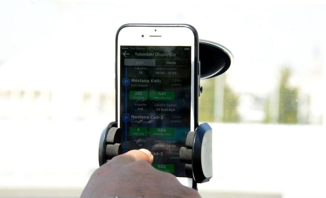 Konya&rsquo;da S&uuml;r&uuml;c&uuml;lere Mobil Uygulamadan Otopark Bulma Kolaylığı