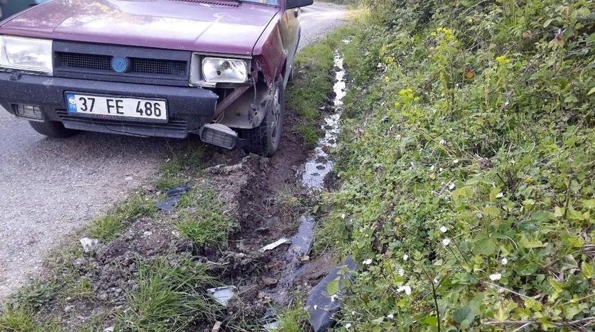 (&ouml;zel Haber) Evin Bah&ccedil;esine Kadar İnen Ayı, Yoldan Ge&ccedil;en Araca Saldırdı