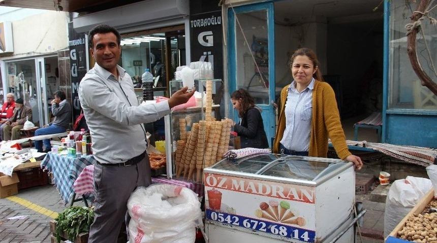 Aydın&rsquo;da Kar Helvası Tezgaha İndi