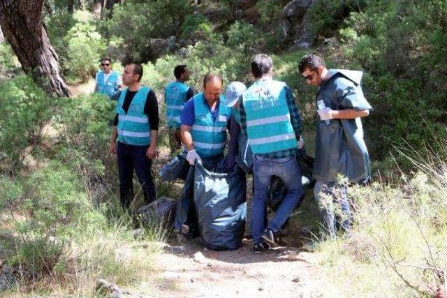 Hükümlüler Tarihi Likya Yolu'nda Çevre Temizliği Yaptı