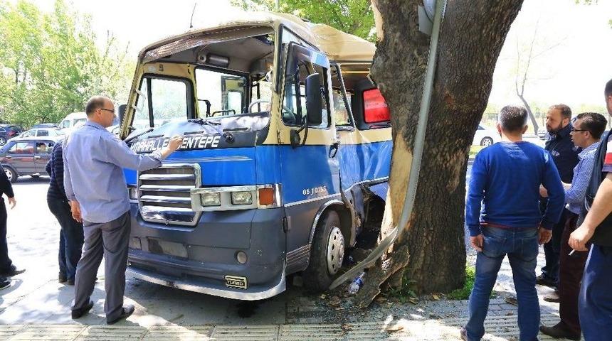 Kontrolden &Ccedil;ıkan Dolmuş Ağaca &Ccedil;arptı: 6 Yaralı