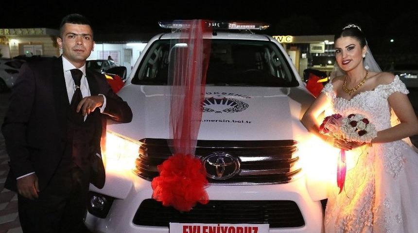 Zabıta Arabası Gelin Arabası Oldu