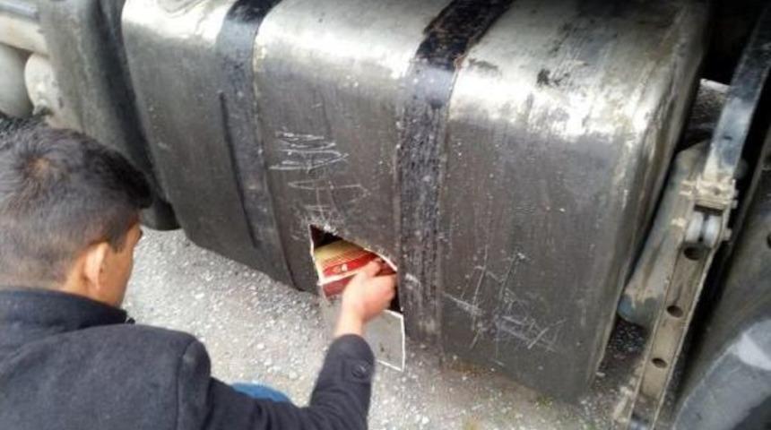 Tır'ın Yakıt Deposundan Ka&ccedil;ak Sigara &Ccedil;ıktı